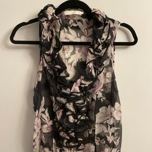 Anne Fontaine Floral Sleeveless Zip Top